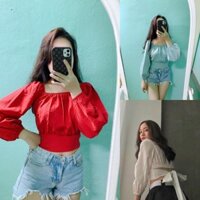 Áo kiểu nữ croptop cột nơ sau lưng xinh xắn Đẹp 💝