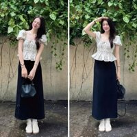 Áo Kiểu Nữ Đi Chơi, Đi Học, Áo Babydoll Thiết Kế Tay Phồng Cổ Vuông Sang chảnh Cho Nàng Hàng Đẹp L1- XM Minh Phúc