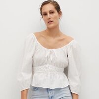 Áo Kiểu Nữ Mango Cổ Chun Bo Eo