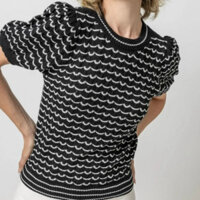 Áo Kiểu Nữ Ngắn Tay Cổ Tròn Đính Ngọc Chất Len Mongtoghi Hàng Quảng Châu Cao Cấp