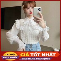 Áo Kiểu Nữ Quảng Châu Chất Voan Pha Thân Cotton Xốp Siêu Đẹp M030 -Violet_Store