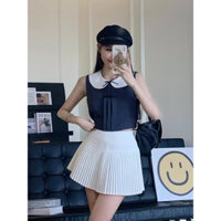 Áo kiểu nữ sát nách cổ sen dáng ngắn