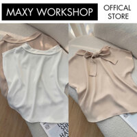 Áo kiểu nữ thắt nơ sau lưng cách điêụ Back Bowtie Top Maxy Workshop