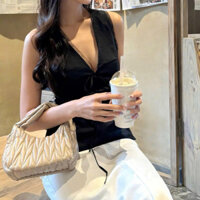 Áo Kiểu Nữ Viền Ren Phối Nơ - Bali Top