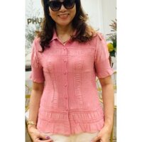 Áo Kiểu Nữ Voan Dập Hàng Quảng Châu Cao cấp MS 194.