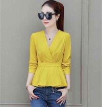 áo kiểu peplum nhấn eo sang trọng - Vàng - M