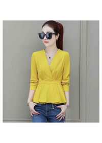 áo kiểu peplum nhấn eo sang trọng - Vàng - L