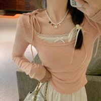 ÁO KIỂU PHỐI REN CỘT DÂY HẤP DẪN ĐÁNG YÊU LPP01