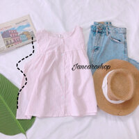 Áo Kiểu Sát Nách Dáng Xoè Fom Rộng Chất Kate Xô - Jancaroshop