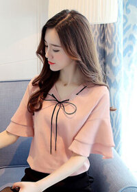 Áo Kiểu Tay Loe Nana - Hồng - XL