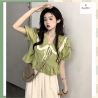 Áo Kiểu Tay Lửng Thắt Nơ Cực Xinh