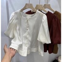 Áo kiểu tay phồng bánh bèo cổ tròn dễ phối đồ SP16
