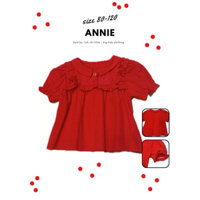 Áo kiểu thân xoè baby doll áo sơ mi đỏ cho bé gái 1tuổi đến 4 tuổi 3780