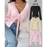 áo kiểu thắt nơ xẻ tay dài bigsize 40-120kg