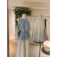 áo kiểu tơ baby doll cổ yếm  xonxen âu cơ 3661