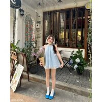 Áo kiểu tơ WG baby doll cổ yếm trơn XONXENSHOP PCTY mã 3661