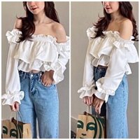 Áo kiểu trễ vai nữ bánh bèo