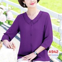 Áo Kiểu Trung Niên Lụa Mango Trang Nhã, Thanh Lịch Cho Mẹ 💕 Có Bigsize 💕