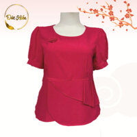 Áo Kiểu Trung Niên Nữ Thêu Hoa Vải Lụa Ý Sang Trọng