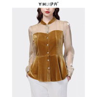 Áo kiểu vải nhung che bụng to và bắp tay bigsize trung niên (thời trang bigsize vicky.g - anitagreen) NQ523