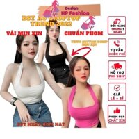 Áo kiểu yếm choàng cổ croptop nữ đẹp ôm body hở lưng cực sexy không mút -A25
