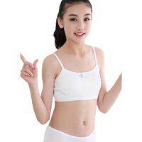 Áo lá học sinh 2 dây - áo lá có mút không gọng áo lót cho bé gái tuổi dậy thì lớp 6 màu trắng màu đen màu xám màu hồng - Màu trắng
