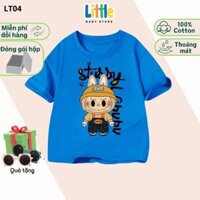 Áo LABUBU cho bé 100% Cotton Little Baby BST áo phông cộc tay cổ tròn in hình LABUBU độc đáo LT04