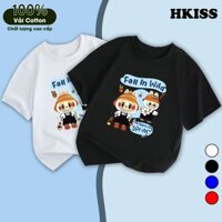 Áo Labubu Cotton H-Kiss Áo Thun Labubu Cotton Phom Rộng Cho Trẻ Con Em Bé Trai Gái 10 - 32Kg
