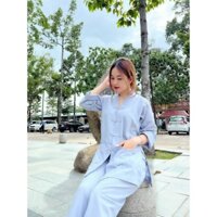 Áo Lam đi Chùa - Mẫu La Hán (cho cả Nam & Nữ), Chất Vải KaTe, Mềm Mịn, đẹp từ chất liệu vải đến đường kim mũi chỉ