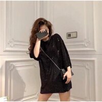 Áo lấp lánh đen.