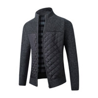 Áo len Áo khoác mùa thu đông Áo khoác nam có khóa kéo đứng Áo len có màu tương phản Plus Kích thước Slim Fit Áo khoác ngoài cho mùa thu đông Áo khoác dày có túi