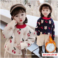 Áo Len Bé Gái, Áo Len Lót Nỉ Hàng Quảng Châu cao cấp cho bé