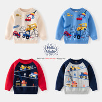 Áo len bé trai dài tay 2 lớp dày dặn hoạ tiết ngộ nghĩnh hàng xuất Âu Mỹ Mẫu Mới 2024