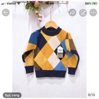 Áo Len Bé Trai Từ 1-6 Tuổi - Áo Len Lót Nỉ Bên Trong Mềm Mại Ấm Áp Cho Mùa Đông Size 10-25kg