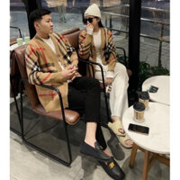 Áo Len Burberry Hoạ Tiết Kẻ Caro BBR - Áo Len Kẻ Caro Vàng, Phong Cách Boy Phố Hàng Loại 1 Chất Len Quảng ChâuDày Dặn