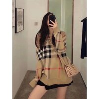 Áo Len Burberry Hoạ Tiết Kẻ Caro BBR - Áo Len Kẻ Caro Vàng Phong Cách Boy Phố Hàng Loại 1 Chất Len Dày Dặn [Form Rộng]