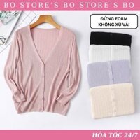 Áo len cadigan mỏng nhẹ khoác ngoài xuân hè tay lửng kiểu dáng Hàn Quốc nhẹ nhàng