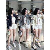 Áo len cadigan siêu xinh cực hot mẫu mới 2025, áo khoác len bomber cadigan thome brown siêu xinh siêu nhẹ nhàng