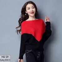 Áo len cánh dơi phối màu