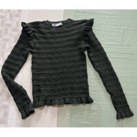 Áo len cao cấp Zara xanh rêu dài tay size S