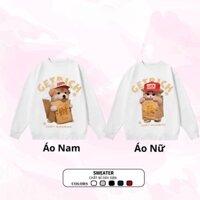 Áo len cặp đôi in chữ LUCKY MIAOMIAO dày 100% thích hợp cho cặp đôi, bạn thân