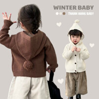 Áo len cardigan cho bé, áo khoác len bé trai bé gái thanh hằng baby 11kg đến 28kg
