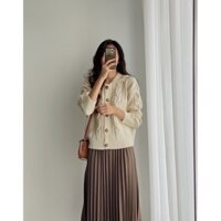 Áo len cardigan cổ bẻ