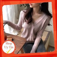 Áo len cardigan cổ tim cài khuy (hàng nhà máy Quảng Châu)