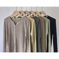 Áo len cardigan cổ V Hàn Quốc dài tay