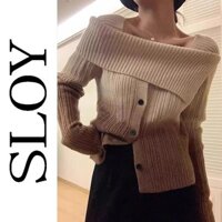 Áo len cardigan dáng lệch vai, dáng xẻ tôn dáng sang trọng, điệu đà