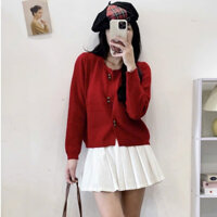 Áo len cardigan lông thỏ khuy đôi chất lông mềm mịn diện Noel KIMII 2145 P5K8