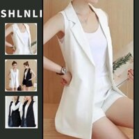 Áo len Cardigan mỏng đa năng mùa xuân thu Áo khoác không tay đơn giản màu trơn dành cho nữ
