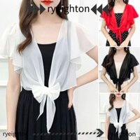 Áo len Cardigan mỏng RYEIGHTON, Áo khoác mỏng cỡ lớn, Khăn choàng voan voan chất lượng cao dành cho nữ