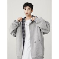 Áo len Cardigan nam mùa thu 2024 phong cách Mỹ dáng rộng Áo khoác có mũ trùm đầu dành cho cặp đôi